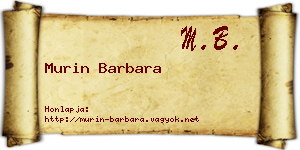 Murin Barbara névjegykártya